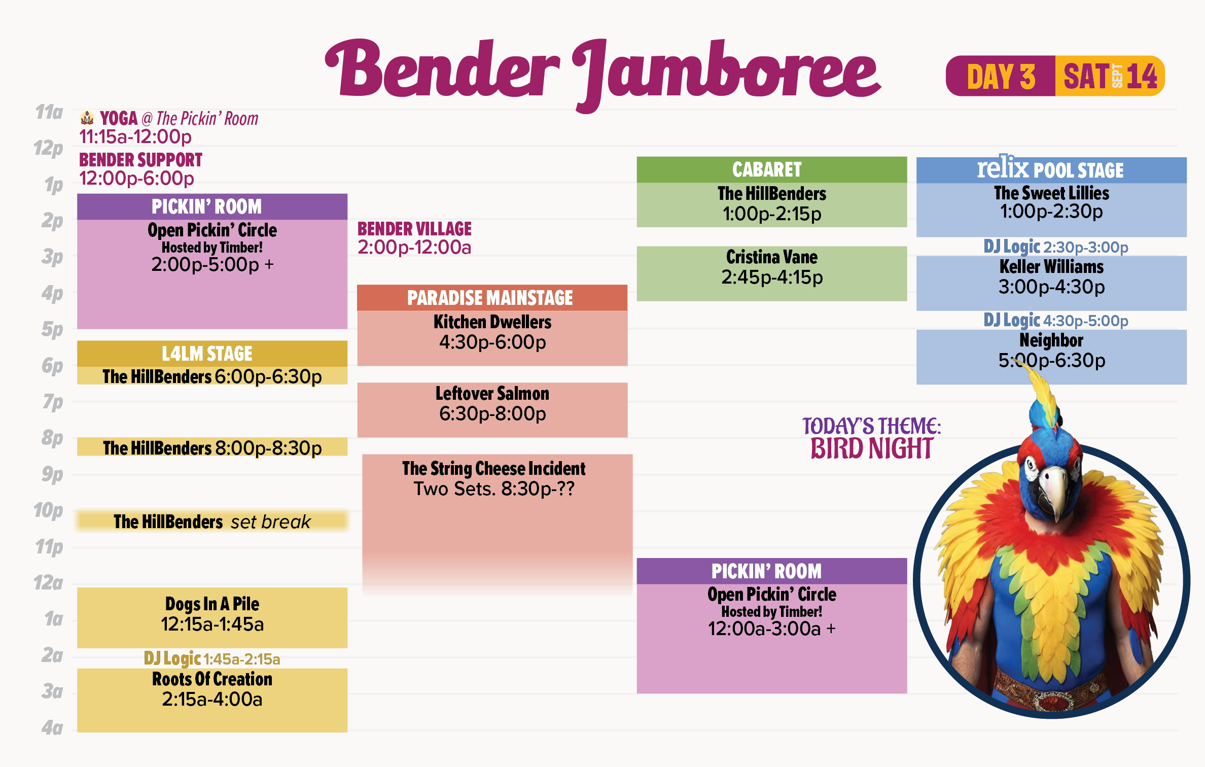 2024 Bender Jamboree Schedule 9-14-24